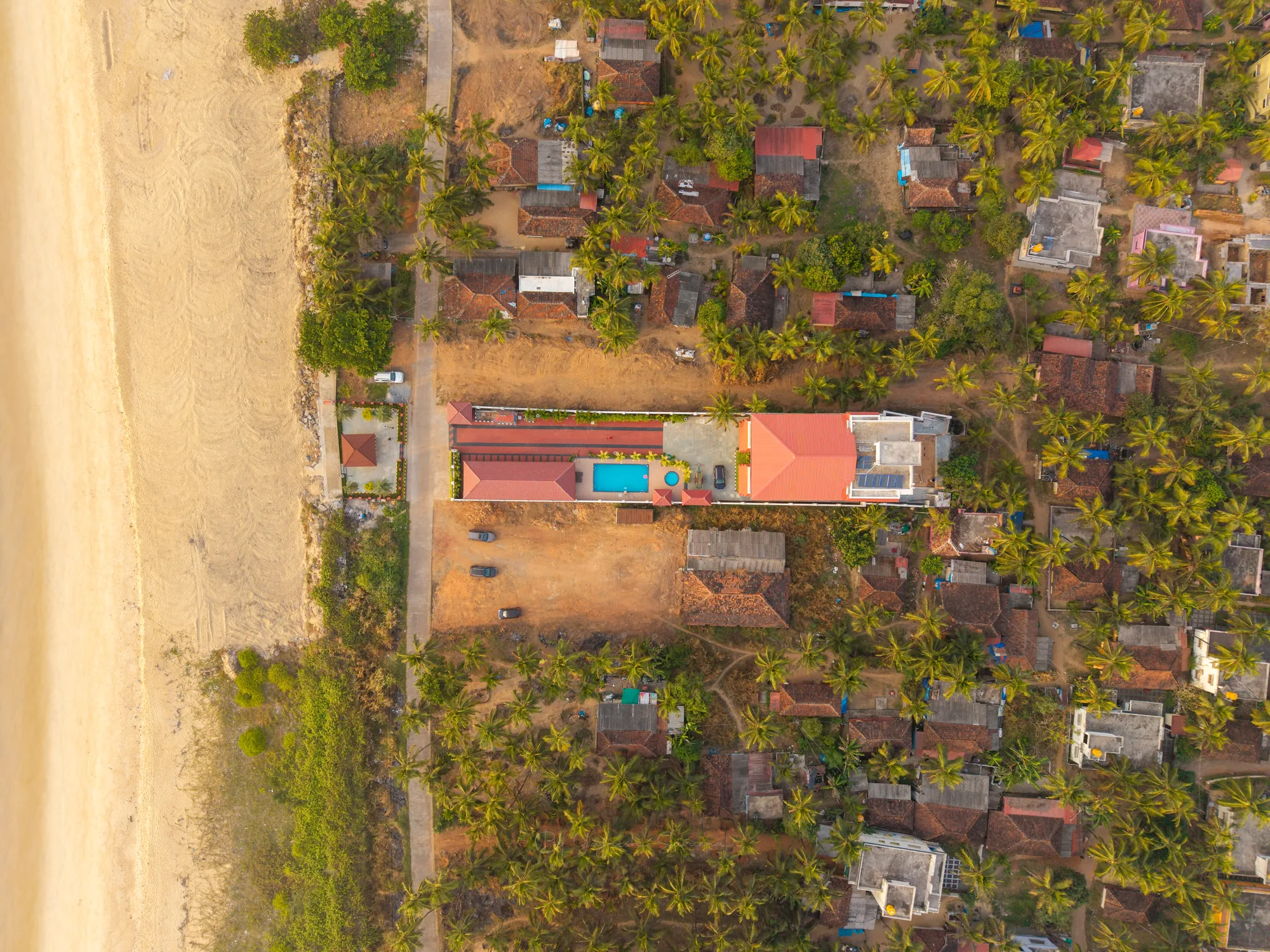 Top-down aerial view of Casa Marina